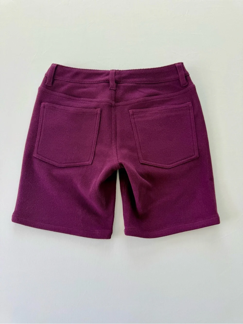 Postmarc Men's Flat Front Ribbed Shorts in Magenta